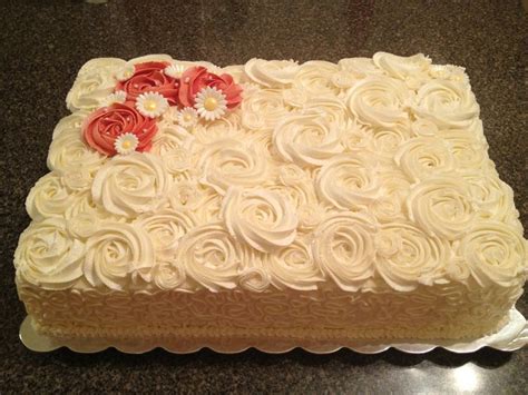 Rosette Sheet Cake | Shower cake, Bolo de folha, Bolos de folha de aniversário