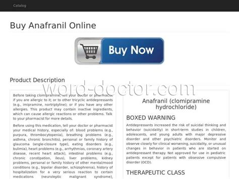 Buy Anafranil Online | Anafranil Dosage Anxiety - Anafranil Doses Ocd