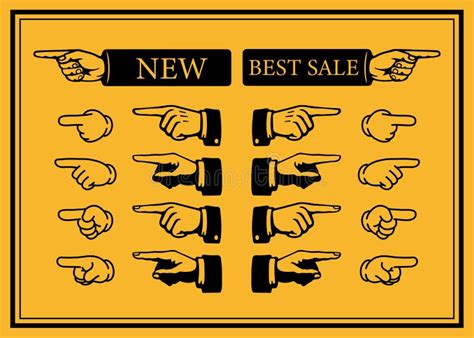 Hand Direction Sign Variation Set, Vector Illustration Stock ...