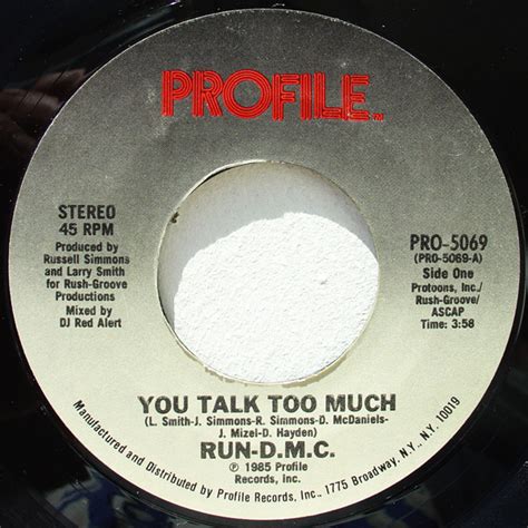 Run-D.M.C.* - You Talk Too Much (1985, Vinyl) | Discogs