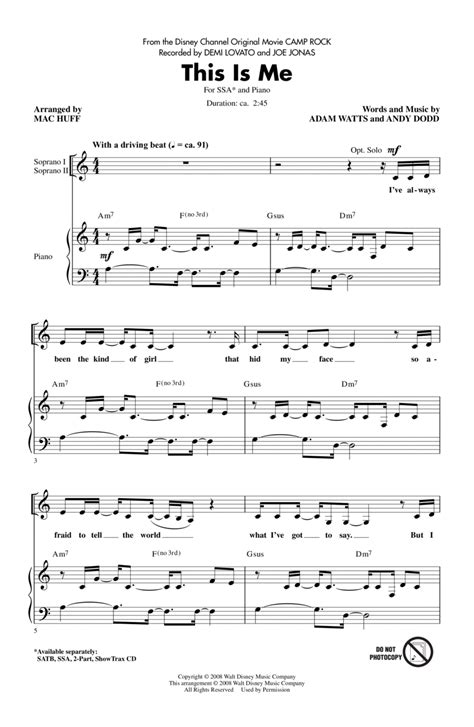 This Is Me (from Camp Rock) (arr. Mac Huff) By Mac Huff - Digital Sheet Music For - Download ...