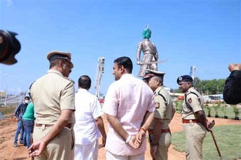 KA HM Araga Jnanendra Inspect Preparations Of Kempegowda Statue Inauguration Photos: HD Images ...