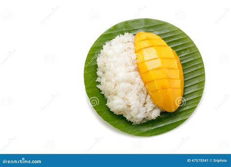 Dessert Sweet Sticky Rice with Mango Coconut Milk Stock Image - Image ...