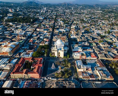 Beautiful aerial view of the City of San Salvador, capital of El ...