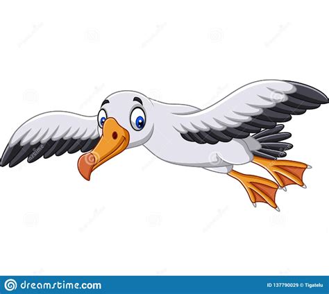 Illustration about Illustration of Cartoon albatross flying. Illustration of isolated, nature ...