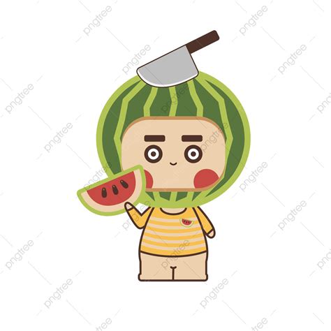 Gambar Pepersonifikasi Buah Ip Watermelon Kartun Vector Gambar Lucu, Buah, Buah Buahan Dan Sayur ...