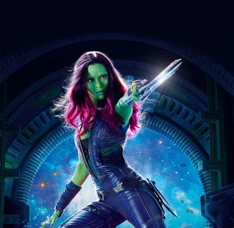 Download Zoe Saldana Gamora Costume Wallpaper | Wallpapers.com