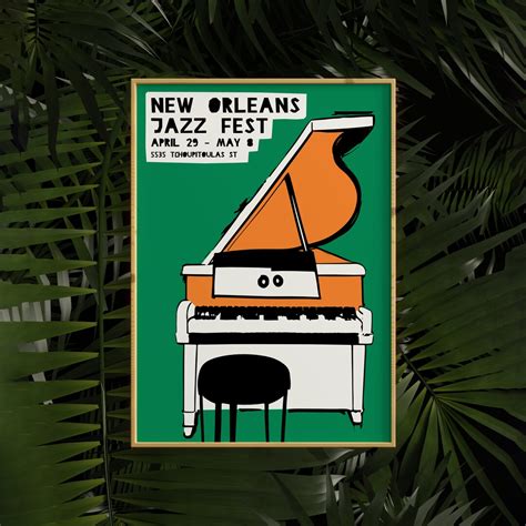 New Orleans Jazz Fest Poster Music Concert Art Print Giclee - Etsy