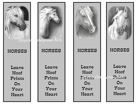 Printable Bookmarks HORSES in Pencil Party Favors: Drawings | Etsy in 2020 | Bookmarks printable ...