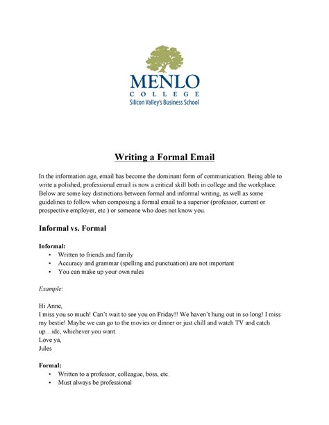 How To Write A Formal Email To Your