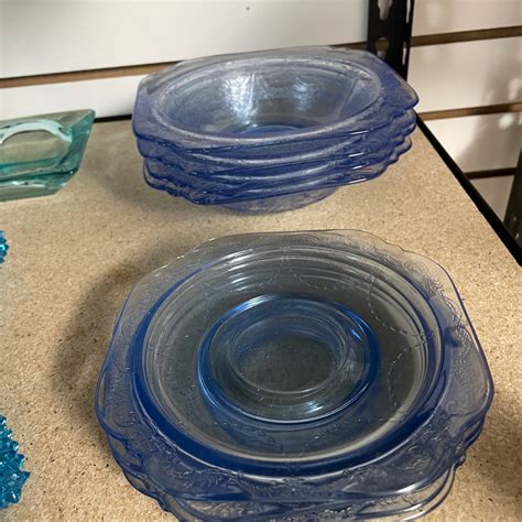 Light blue depression glass bowl and plates? Or are these a ...