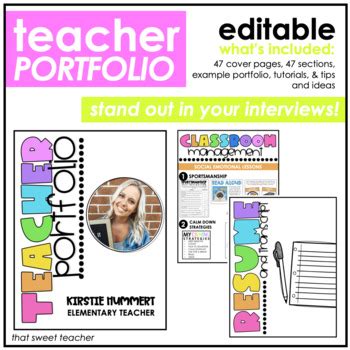 Editable Bright Teacher Portfolio | Example Portfolio & Tutorials