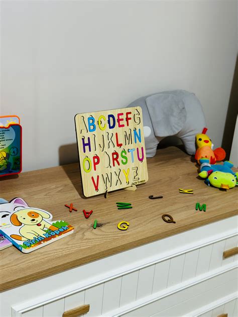 Wooden Alphabet Puzzle for Kids Christmas Gifts for Kids-natural Wooden Alphabet Puzzle-alphabet ...