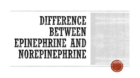 Difference Between Epinephrine and Norepinephrine - YouTube