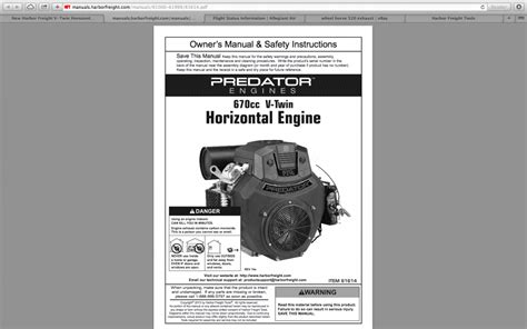 New Harbor Freight V-Twin Horozontal Engine Manual - Engines ...