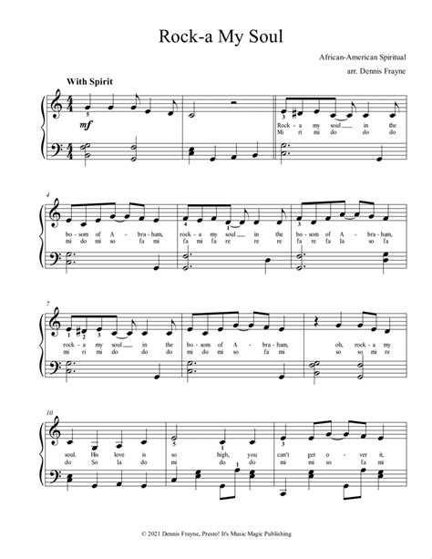 Rock-a My Soul (in the Bosom of Abraham) (arr. Dennis Frayne) Sheet Music | Dennis Frayne ...