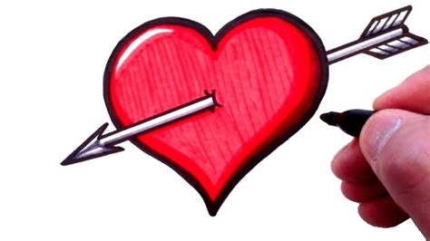 How to Draw a Heart with an Arrow - YouTube