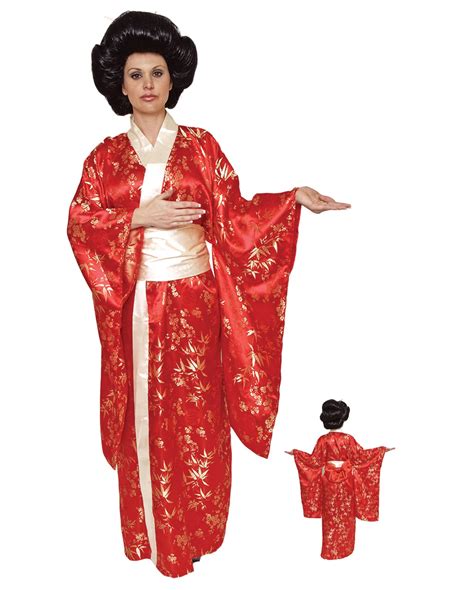 Geisha Kimono Costume Red Premium | Noble Geisha costume | horror-shop.com