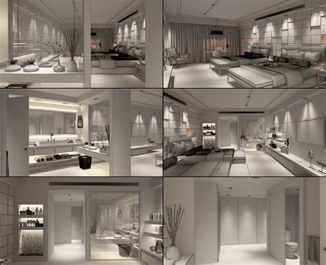 3d hotel suites scenes model