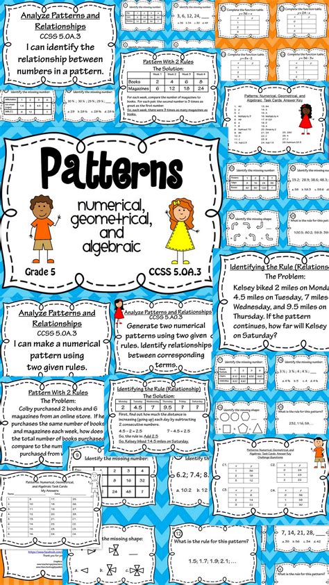 Numerical Patterns Task Cards and Poster Set - Number Patterns | Math patterns, Teaching math ...