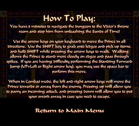 Screenshot of Prince of Persia: Special Edition (Browser, 2003) - MobyGames