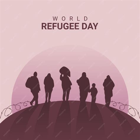 Premium Vector | World refugee day poster template