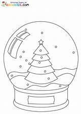 Snowglobe Coloring Pages sketch template