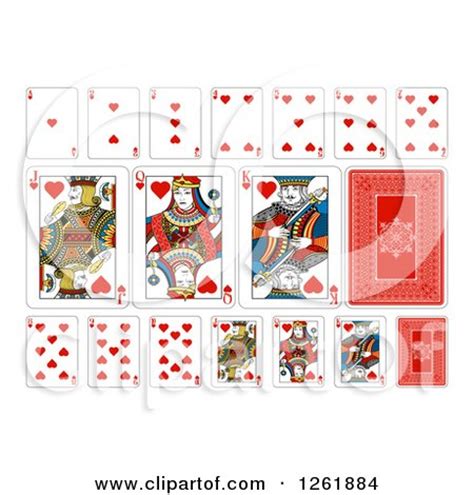 Clipart of Hearts Suit Playing Cards - Royalty Free Vector Illustration by AtStockIllustration ...