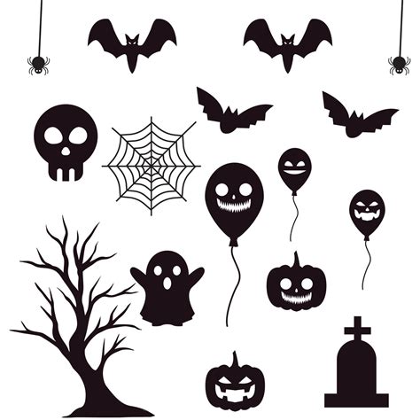 set silhouettes of halloween vector illustration. 3257019 Vector Art at Vecteezy