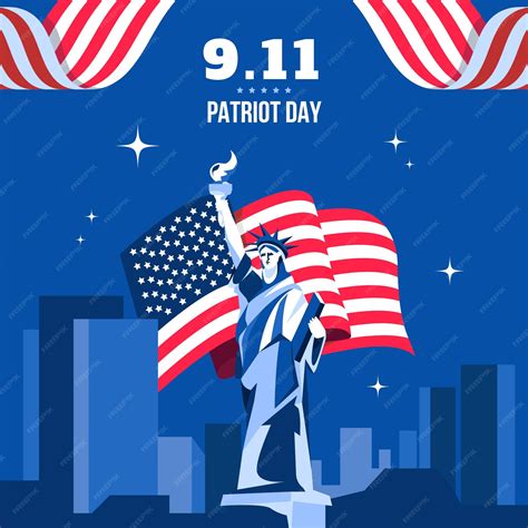 Premium Vector | Flat 9 11 patriot day illustration