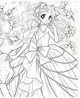 Japanese Shoujo Coloring Book 08 Аниме девушки Sketch Page sketch template