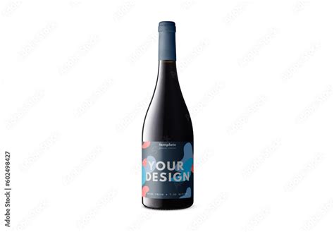 Mockup of customizable cork top wine bottle and label available against ...