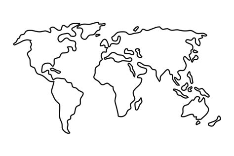 Simple world map in flat style isolated on white background. Vector ...