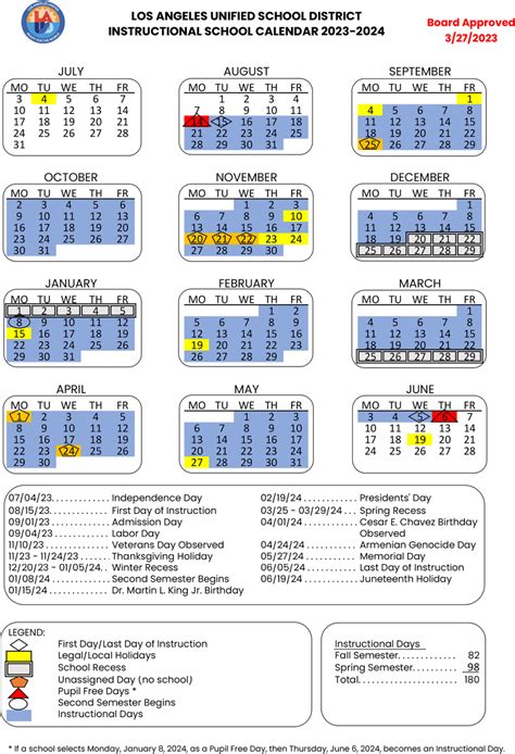 LAUSD Calendar for the 2023-24 School Year: Key Dates and Holidays | Tutoring 4 Less