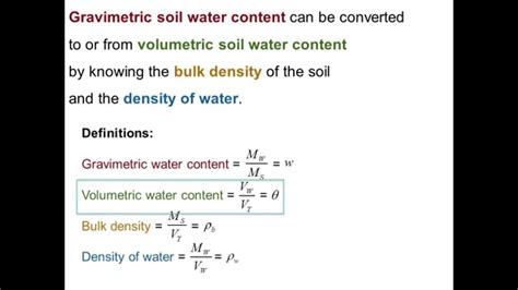 Relating Volumetric and Gravimetric Soil Water Contents - YouTube