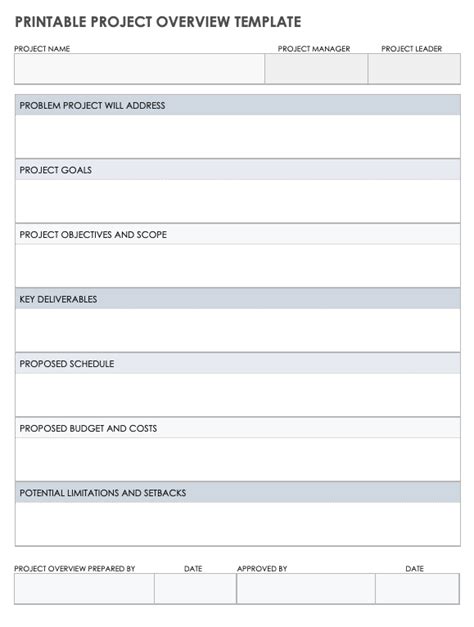 Free Project Overview Templates | Smartsheet