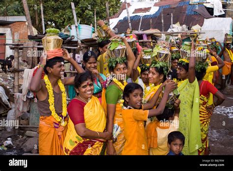 India Tamil Nadu Kumbakonam female Hindu Thaipusam festival procession ...