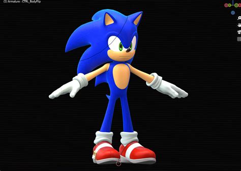 Sonic the Hedgehog (Custom) model & rig for Blender 3.0+ - DANCADA³ᴰ's ...