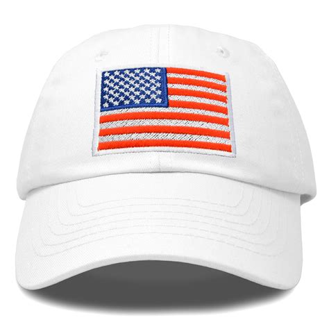 DALIX American Flag Hat Premium USA Baseball Cap in White - Walmart.com