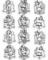 Paw Patrol Coloring Badges Pages sketch template