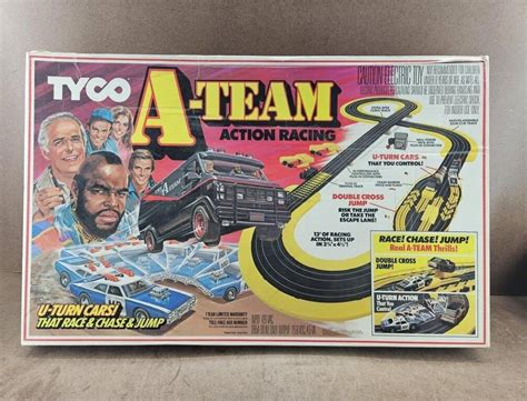 Vtg Tyco A-Team Action Racing Slot Car Set | Live and Online Auctions on HiBid.com