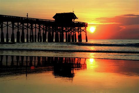 Hot Sunrise Over Cocoa Beach Pier Photograph by Carol R Montoya