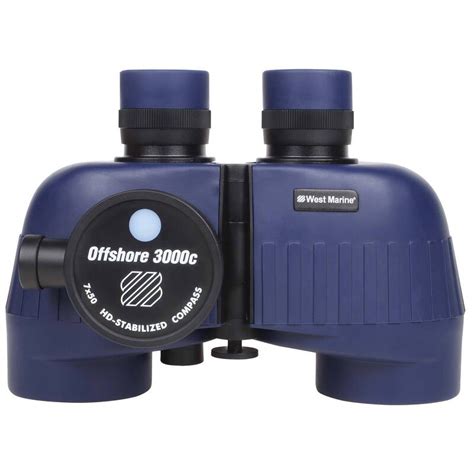 WEST MARINE Offshore 3000c 7 x 50 Waterproof Binoculars with Compass ...