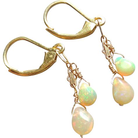 Opal Earrings with 14k Gold Fill, October Birthstone from ...