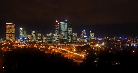 Perth skyline at night | As seen from King's Park | Flickr