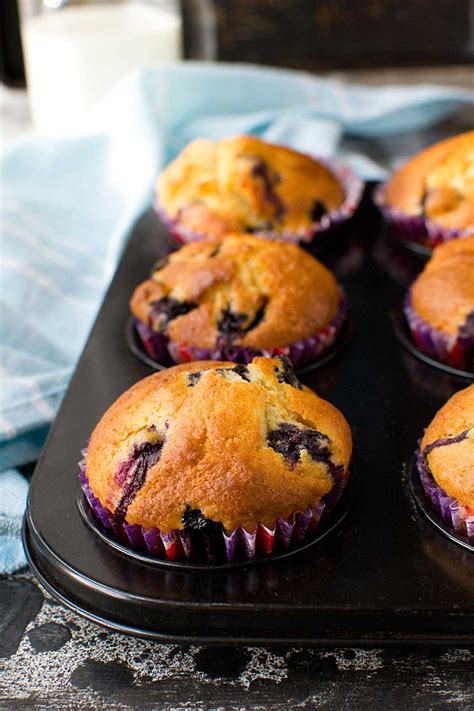 Greek yogurt blueberry muffins (low sugar recipe) - Scrummy Lane