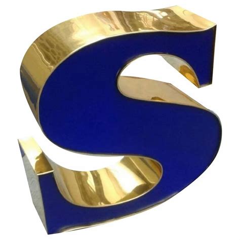 Golden and Blue Aluminium Channel letter, acrylic letter, led letter ...