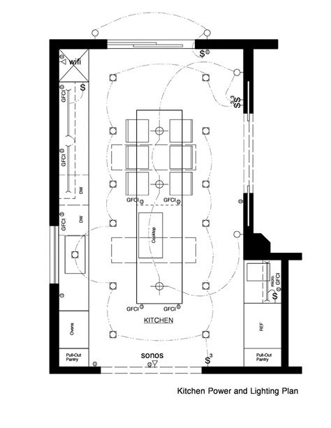 The grid layout lighting plan for a kitchen design. * For more information, visit image link ...