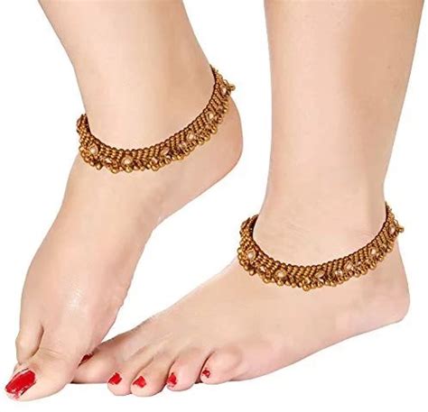 Buy I Jewels Traditional Gold Plated Kundan Anklet for Girls & Women (A021) Online at Low Prices ...