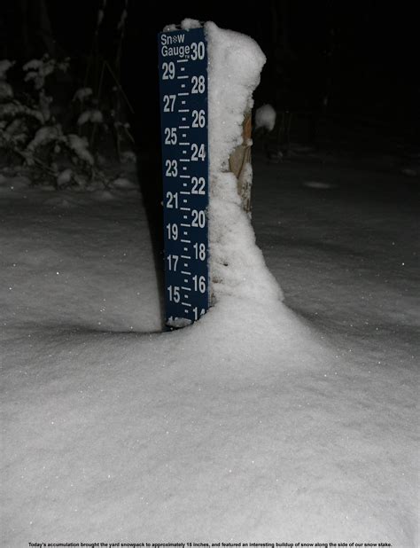 Winter season snowfall measurement in Waterbury, Vermont